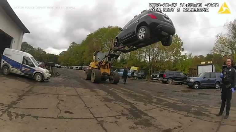 Auto Shop Workers Use Forklift to Capture Thief