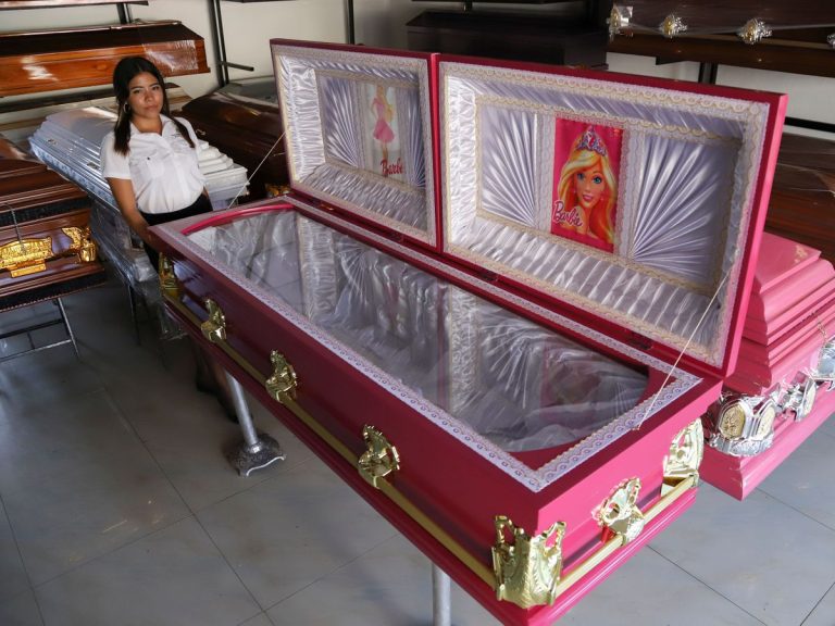 Barbie Mania Sparks Creation of Pink Coffins with Barbie Liners