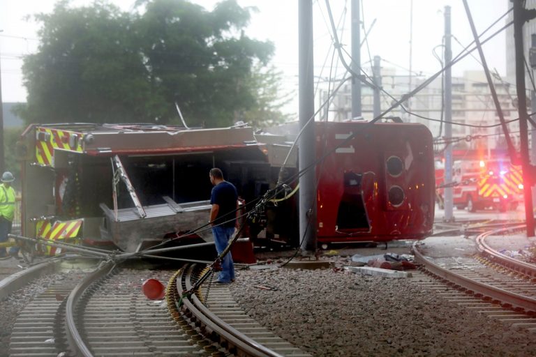 Dallas Fire-Rescue Engine Plunges Off Expressway Bridge