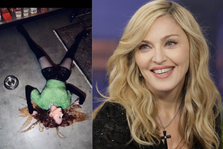 Madonna disrupts the internet by posting a video of licking water out of a dog bowl