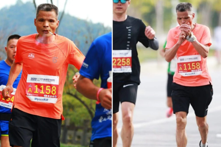 50-year-old man runs entire marathon while chain-smoking a pack of cigarettes