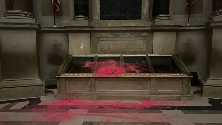 Two individuals apprehended for sprinkling red powder on the U.S. Constitution at the National Archives