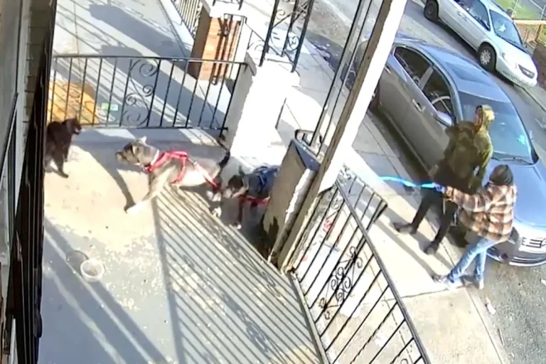 Cat Attacked by Two Dogs as Their Owners Cheer Them On