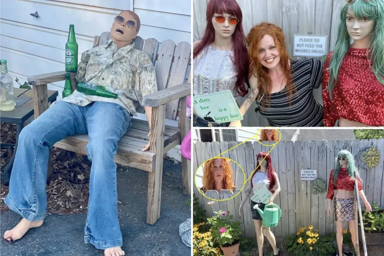 Michigan woman gets even with nosy neighbors by adding “drug-addled whores and drunks” to her lawn