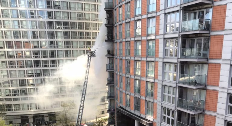 Blaze Devastates Apartment Building in East London