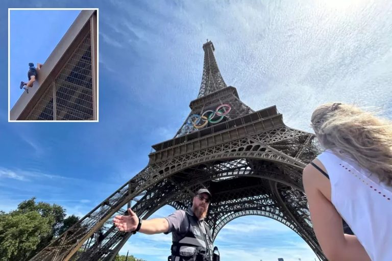 Man Climbing Eiffel Tower Sparks Evacuation Hours Before Olympic Closing Ceremony